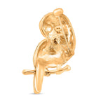 Austrian Multi Color Crystal Owl Brooch in Yellow Gold Colour Tone