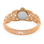 STRADA Japanese Movt. Water-Resistant Floral Bangle Watch with Multi Colour Enamel & Crystal Strap