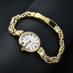 9K Yellow Gold Swiss Quartz Movt. Byzantine Gold Watch Gold Wt.21.06 grams