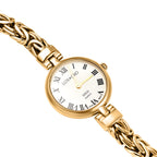 9K Yellow Gold Swiss Quartz Movt. Byzantine Gold Watch Gold Wt.21.06 grams