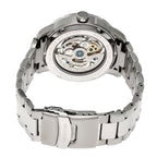 Heritor Ryder Automatic Movement 5 ATM Water Resistant Watch with Skeleton Display & Stainless Steel Chain Strap in Silver & Black Tone