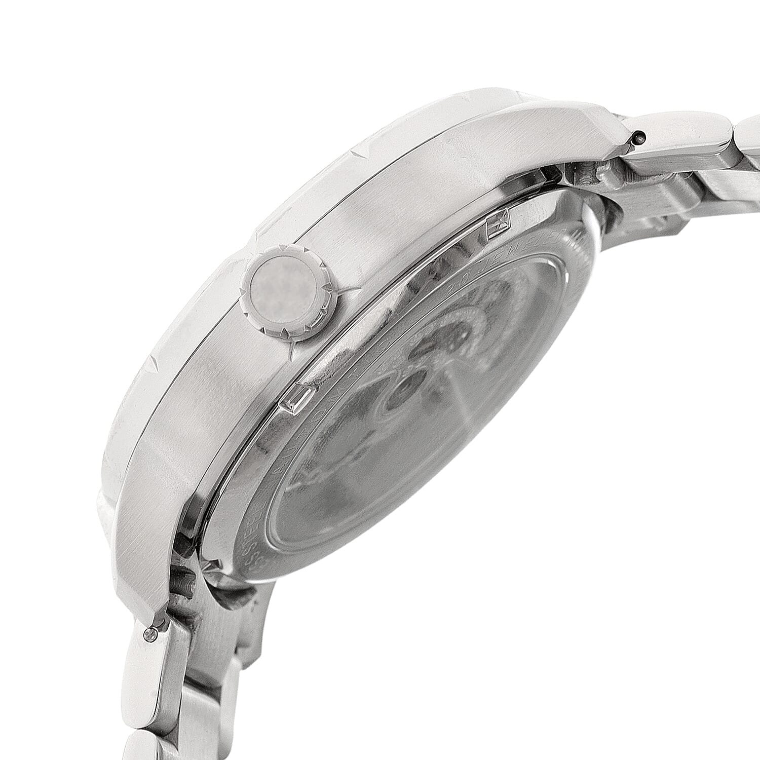 Heritor Ryder Automatic Movement 5 ATM Water Resistant Watch with Skeleton Display & Stainless Steel Chain Strap in Silver & Black Tone