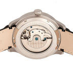 Heritor Automatic Gregory Watch with Black Genuine Leather Strap - Silver