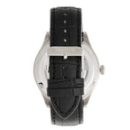 Heritor Automatic Gregory Watch with Black Genuine Leather Strap - Silver