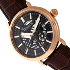 Heritor Mattias Seiko NH35 Movement with Genuine Leather Black Strap - Rose Gold