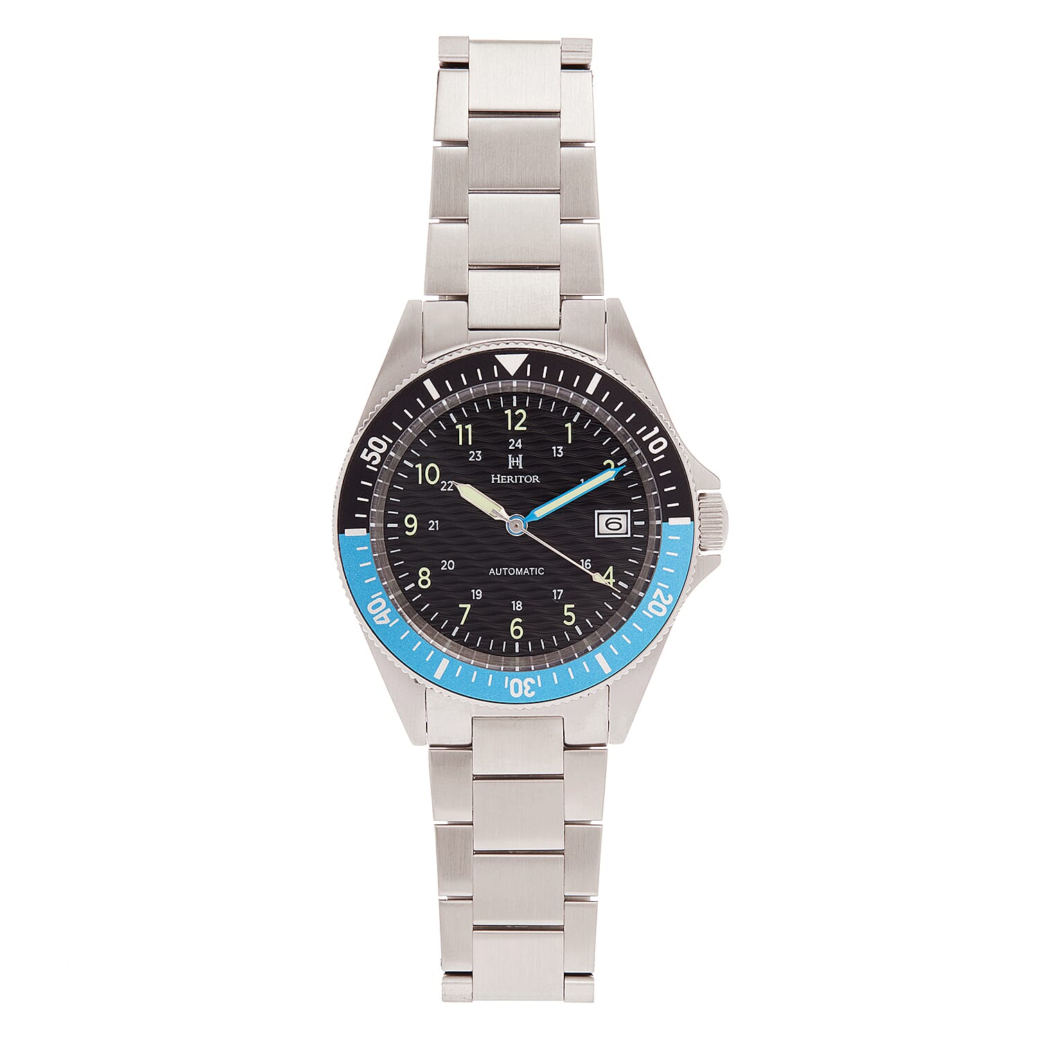 Heritor Calder Miyota 8215 Automatic Movement 10 ATM Water Resistant Watch - Silver