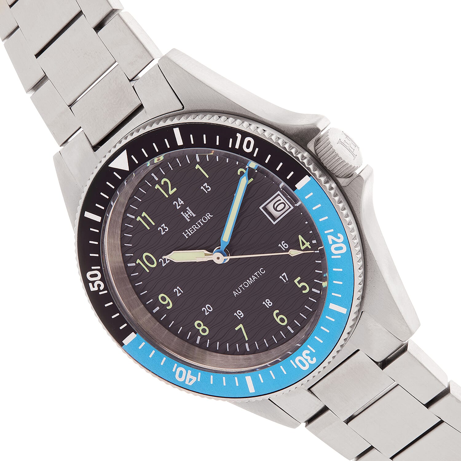 Heritor Calder Miyota 8215 Automatic Movement 10 ATM Water Resistant Watch - Silver
