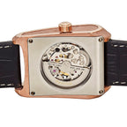 Heritor Automatic Movement 5 ATM Water Resistant Watch with Black Genuine Leather Strap & Rose Gold Tone