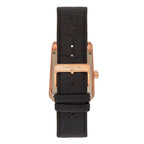 Heritor Automatic Movement 5 ATM Water Resistant Watch with Black Genuine Leather Strap & Rose Gold Tone