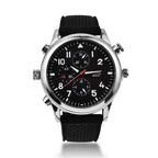 Time Berlin Camera Watch - with Camera and Microphone, 4GB Internal Memory in Stainless Steel - Black strap