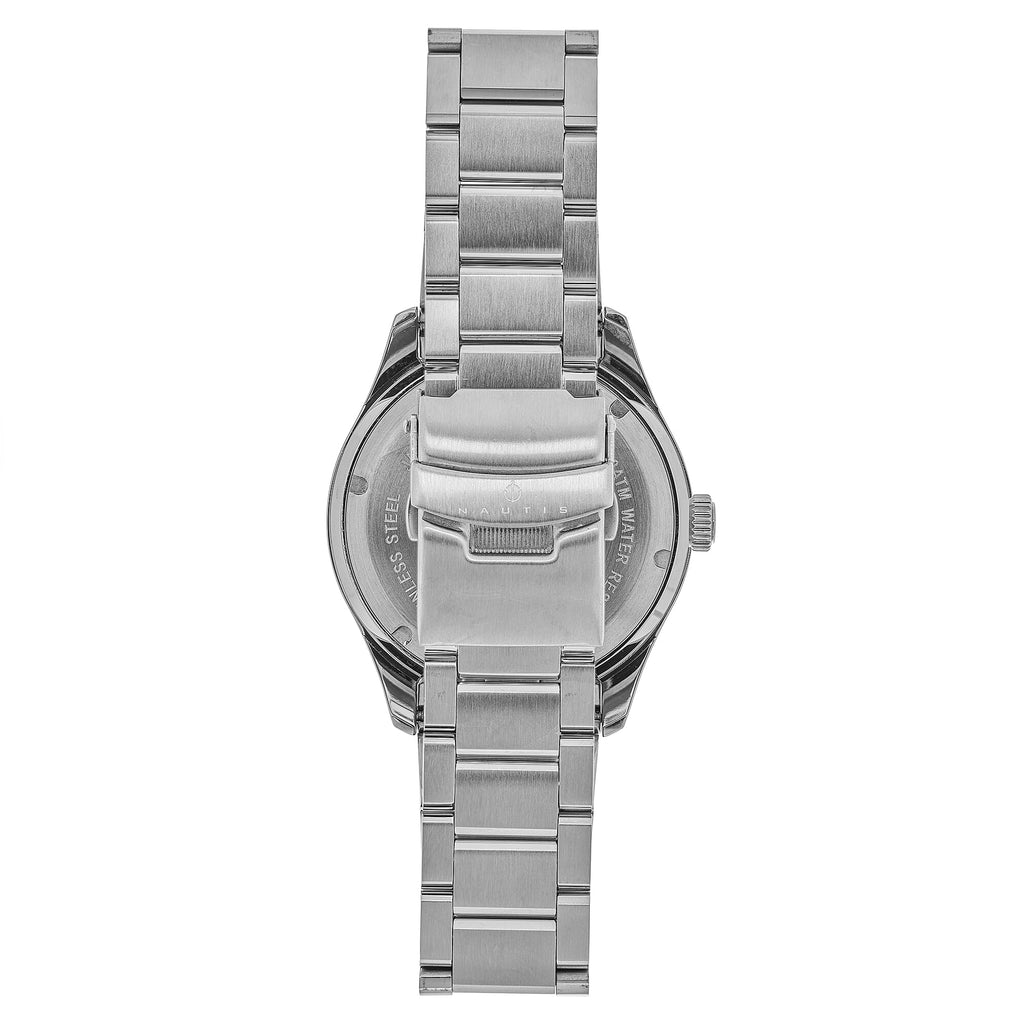 Nautis Holiss Case, Accurate Automatic Movement Uni-Directional Navy & Light Blue Bezel Blue Dial With Date 20 ATM Water Resistance Watch With 316L Surgical-Quality Stainless Steel Bracelet