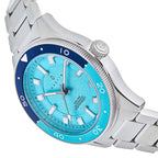 Nautis Holiss Case, Accurate Automatic Movement Uni-Directional Navy & Light Blue Bezel Blue Dial With Date 20 ATM Water Resistance Watch With 316L Surgical-Quality Stainless Steel Bracelet