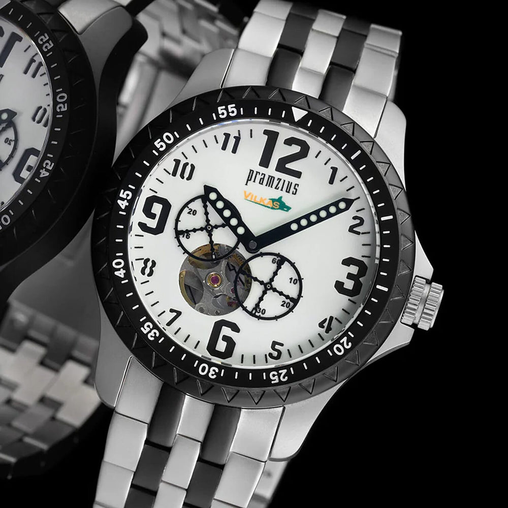 VOSTOK EUROPE Iron Wolf White Dial Automatic Movt. 10 ATM WR Watch
