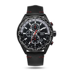 Aviator World Timer 10ATM Water Resistant Watch With Genuine Leather Strap
