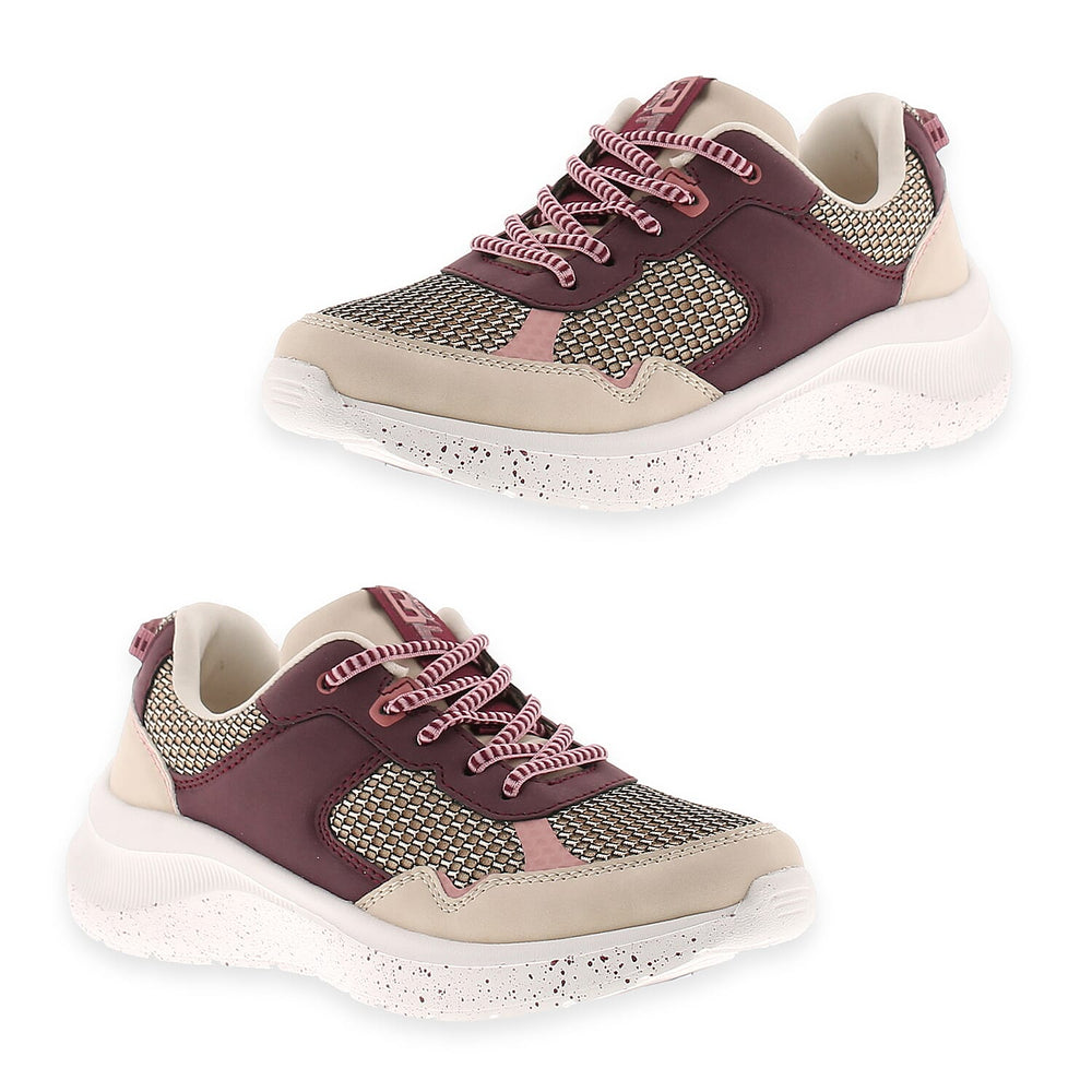 B Move Womens Slip-Resistant Trainers With Lightweight Sole And Memory Padded Foam (Size 5) - Beige