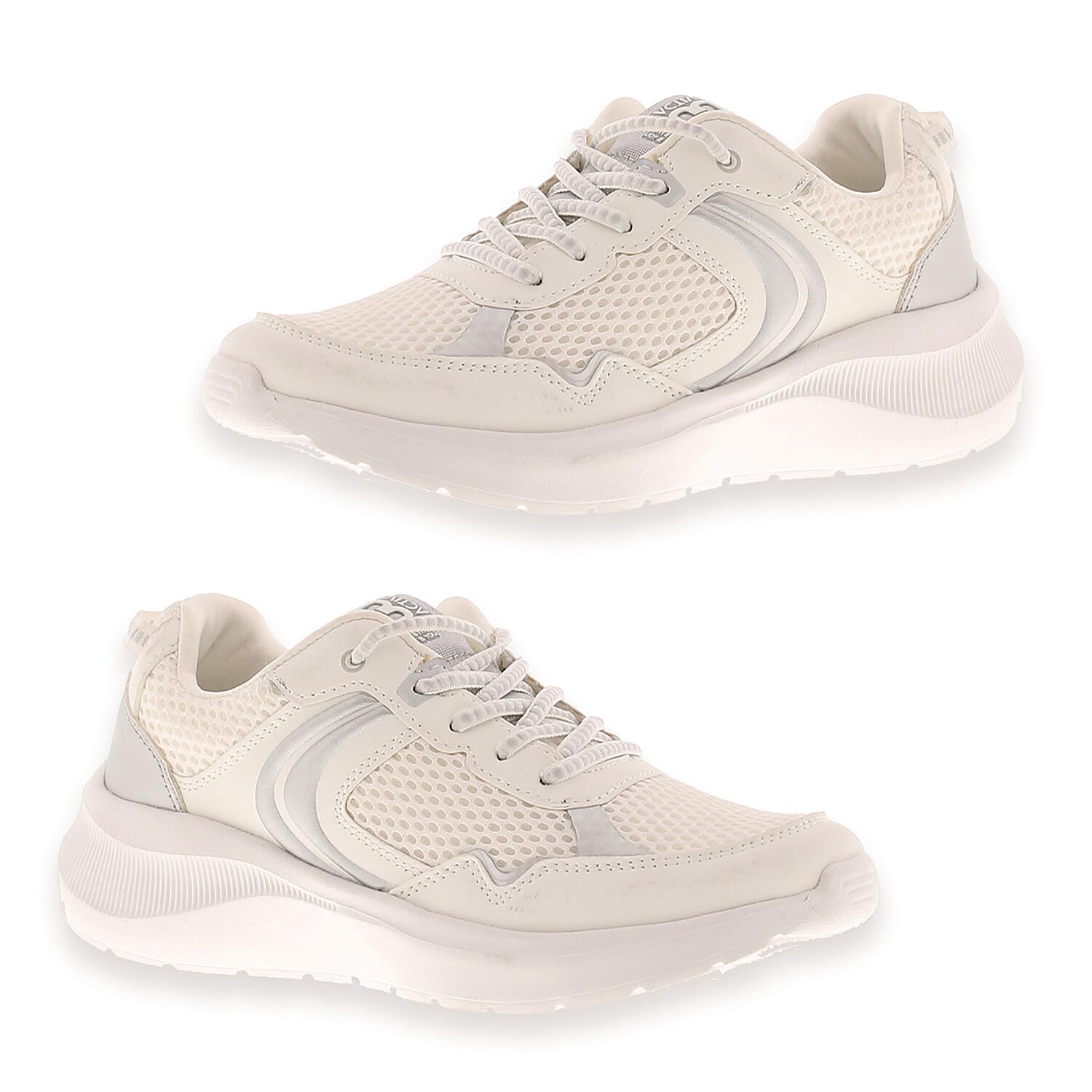 B Move Womens Slip-Resistant Trainers With Lightweight Sole And Memory Padded Foam (Size 7) - White