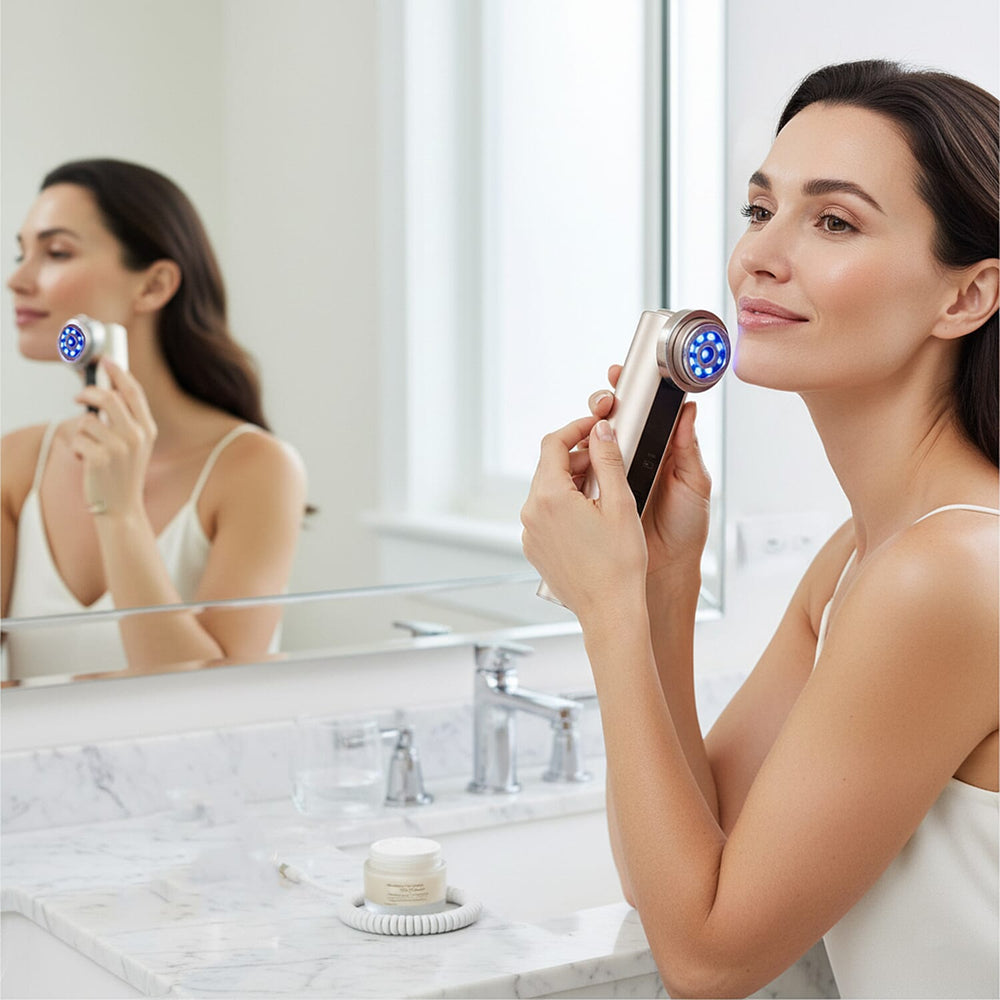 BEAULUXE 6 in 1 Multifunctional RF EMS Beauty Device - Anti-Aging Face and Neck treatment- Lifetime Warranty
