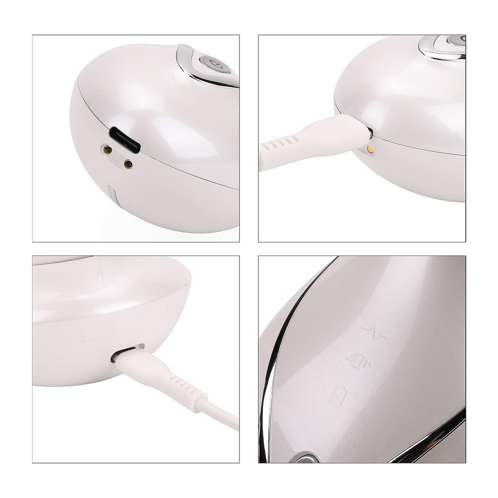 BEAUTECH Neck Massager- 6-in-1 Therapy with EMS, Red-Blue-Green Light, Heating, Vibration, & Intelligent Sensor - White