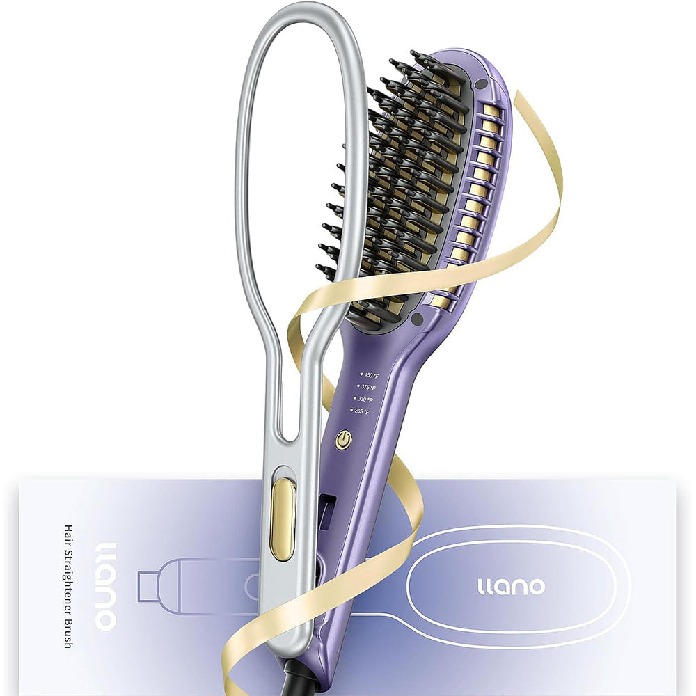 BEAUTY CLOSEOUT OFFER - llano Hair Straightener and Styling Brush (30 Million Ions) - Purple