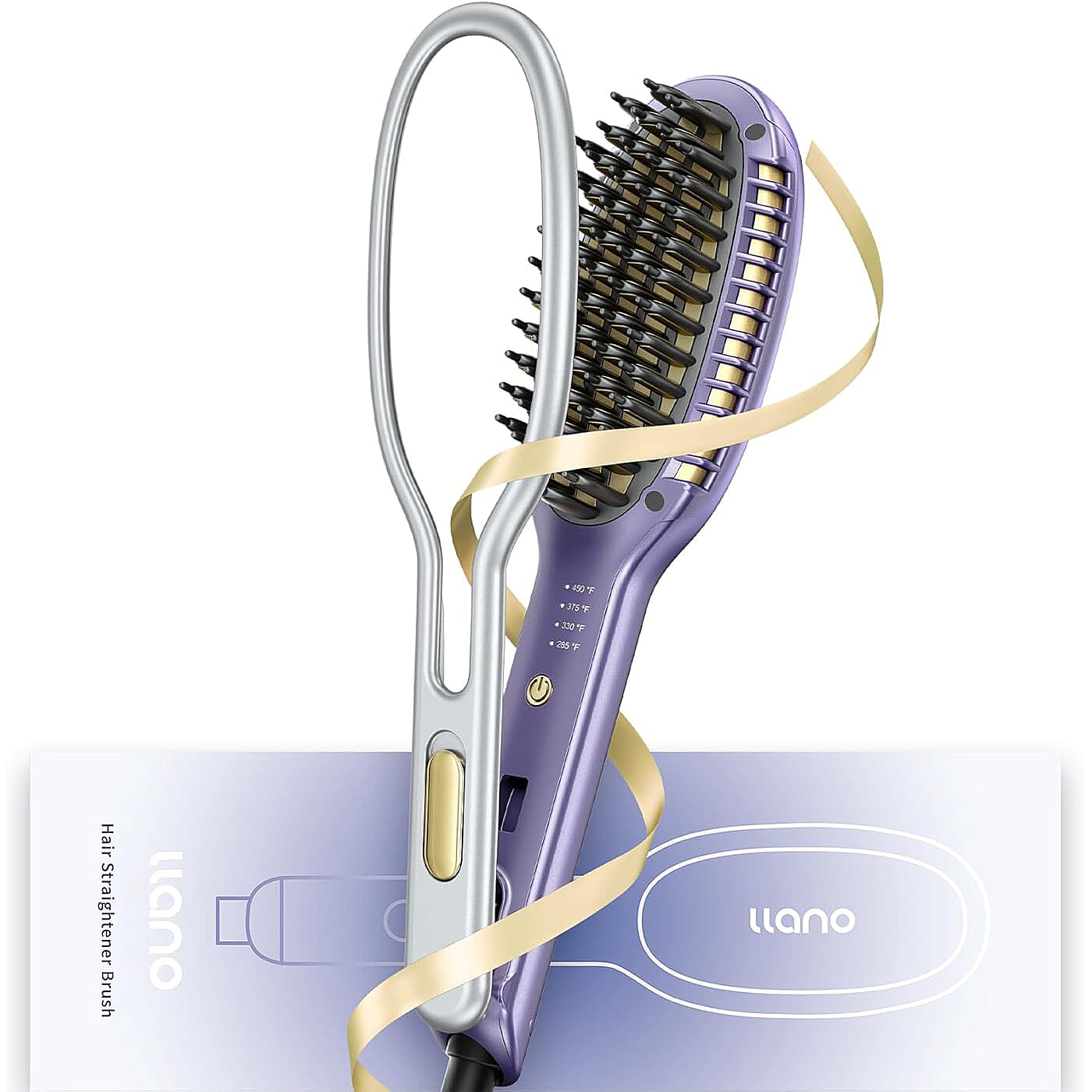 BEAUTY CLOSEOUT OFFER - llano Hair Straightener and Styling Brush (30 Million Ions) - Purple