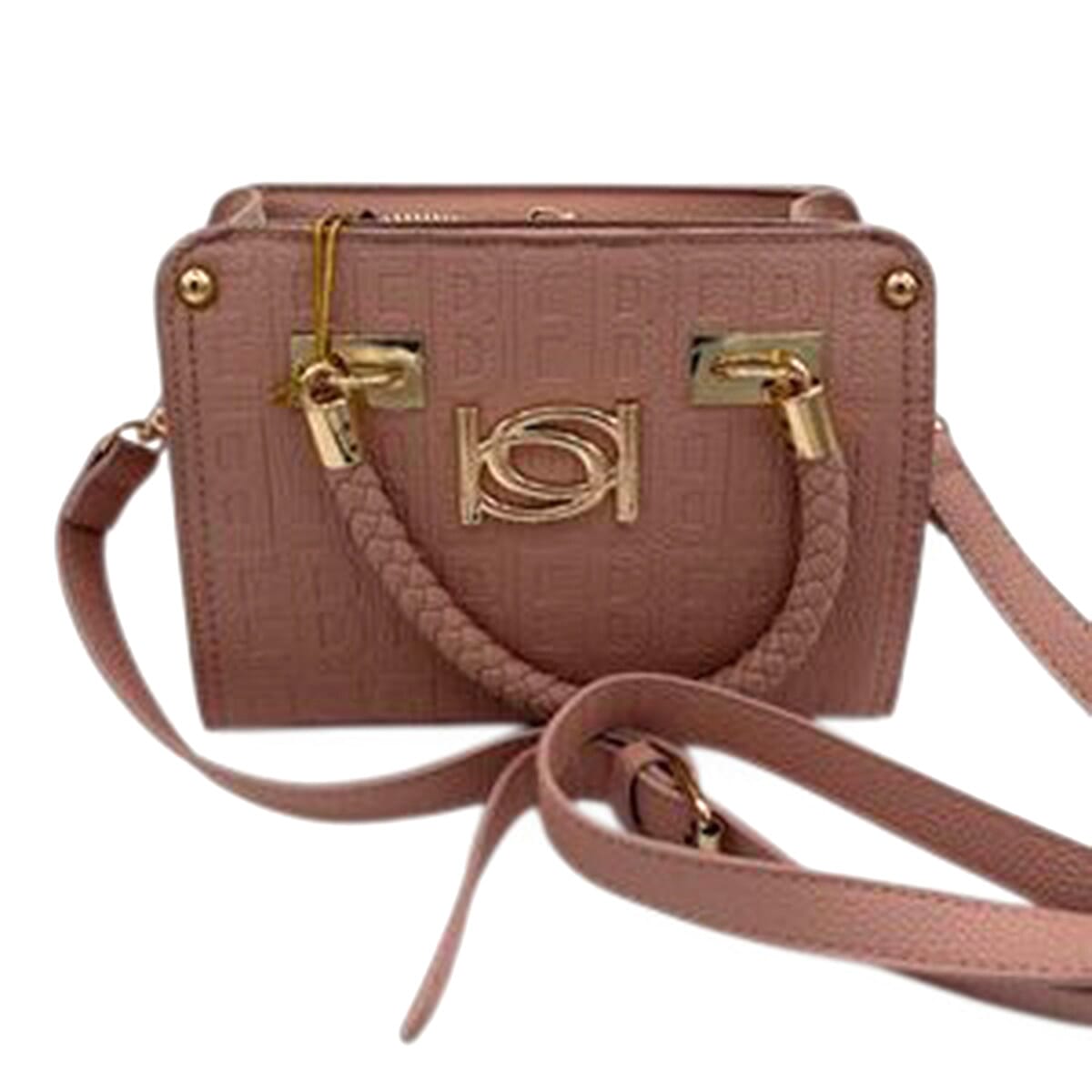 BEBE Leather Satchel (Size 3x8x5 cm) - Blush