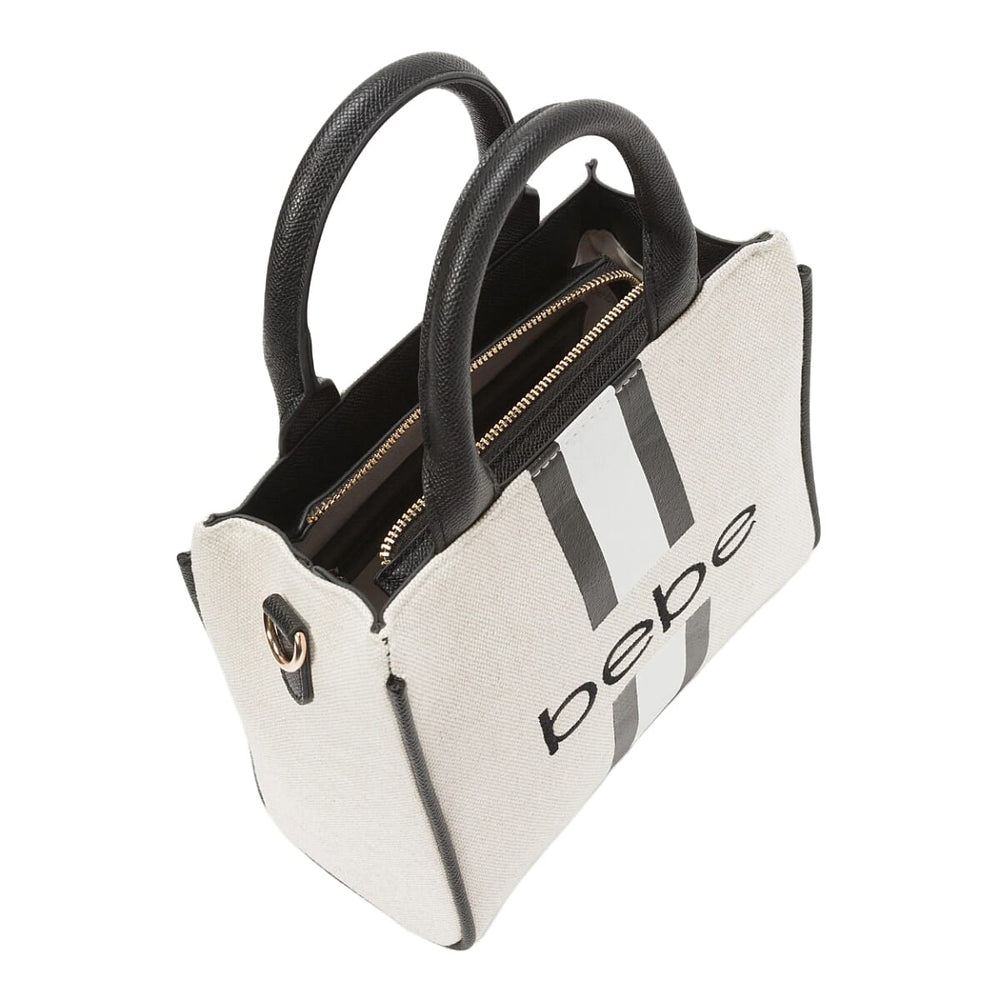 BEBE Vegan Leather Mini Canvas Satchel - Black