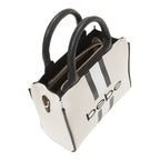 BEBE Vegan Leather Mini Canvas Satchel - Black