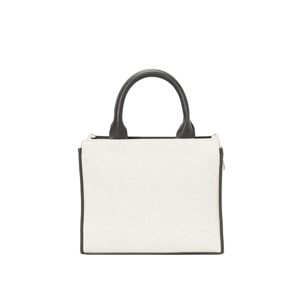 BEBE Vegan Leather Mini Canvas Satchel - Black