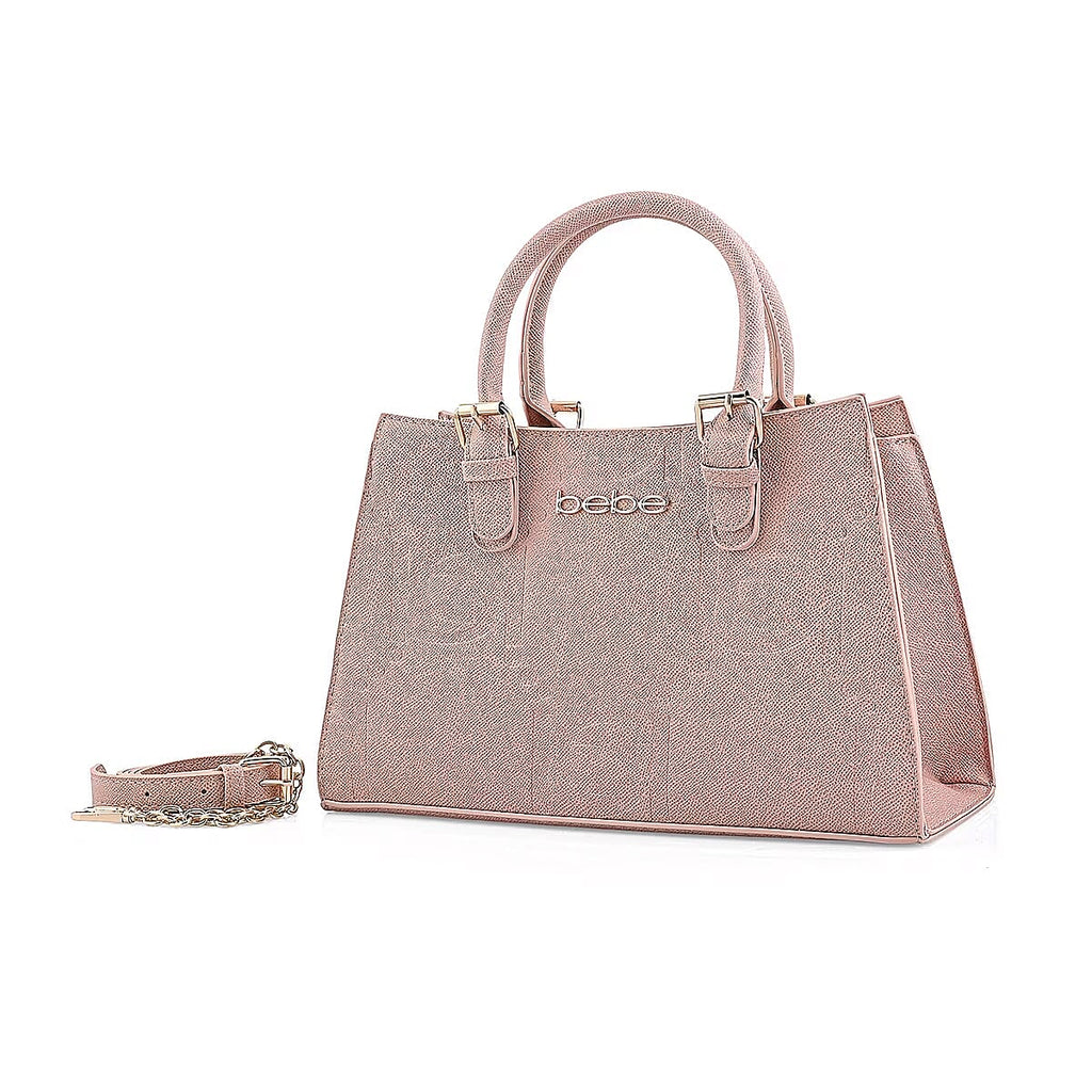 BEBE Zenia Embossed Satchel Handbag - Blush