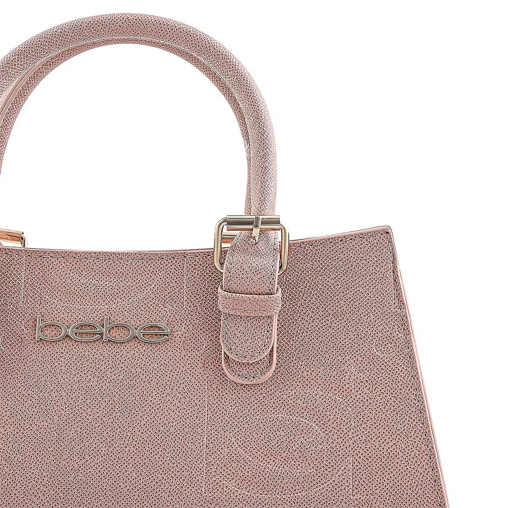 BEBE Zenia Embossed Satchel Handbag - Blush