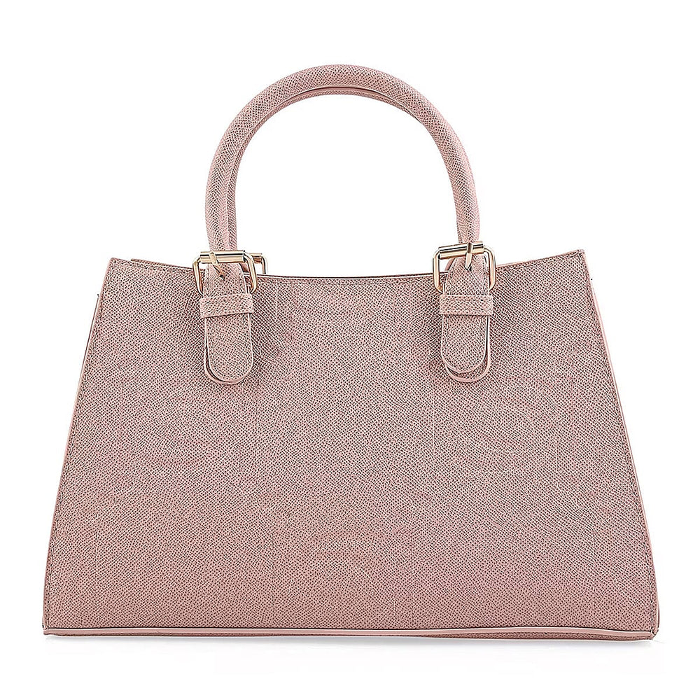 BEBE Zenia Embossed Satchel Handbag - Blush