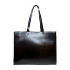 BEBE Quilted Structured Top Handle Tote Bag with Gold Logo Detail - Black