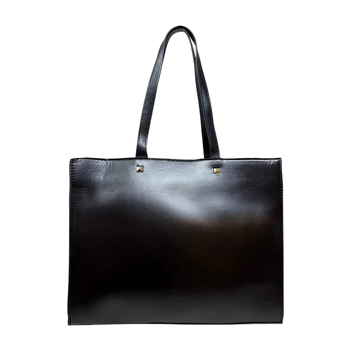 BEBE Quilted Structured Top Handle Tote Bag with Gold Logo Detail - Black