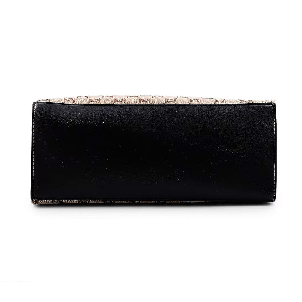 The Designer Closeout - BEBE Luxe Everyday Jacquard Tote with Iconic Bebe Logo Pattern - Black