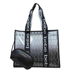 BEBE LA Leather Tote Bag with Insert Pouch - Black