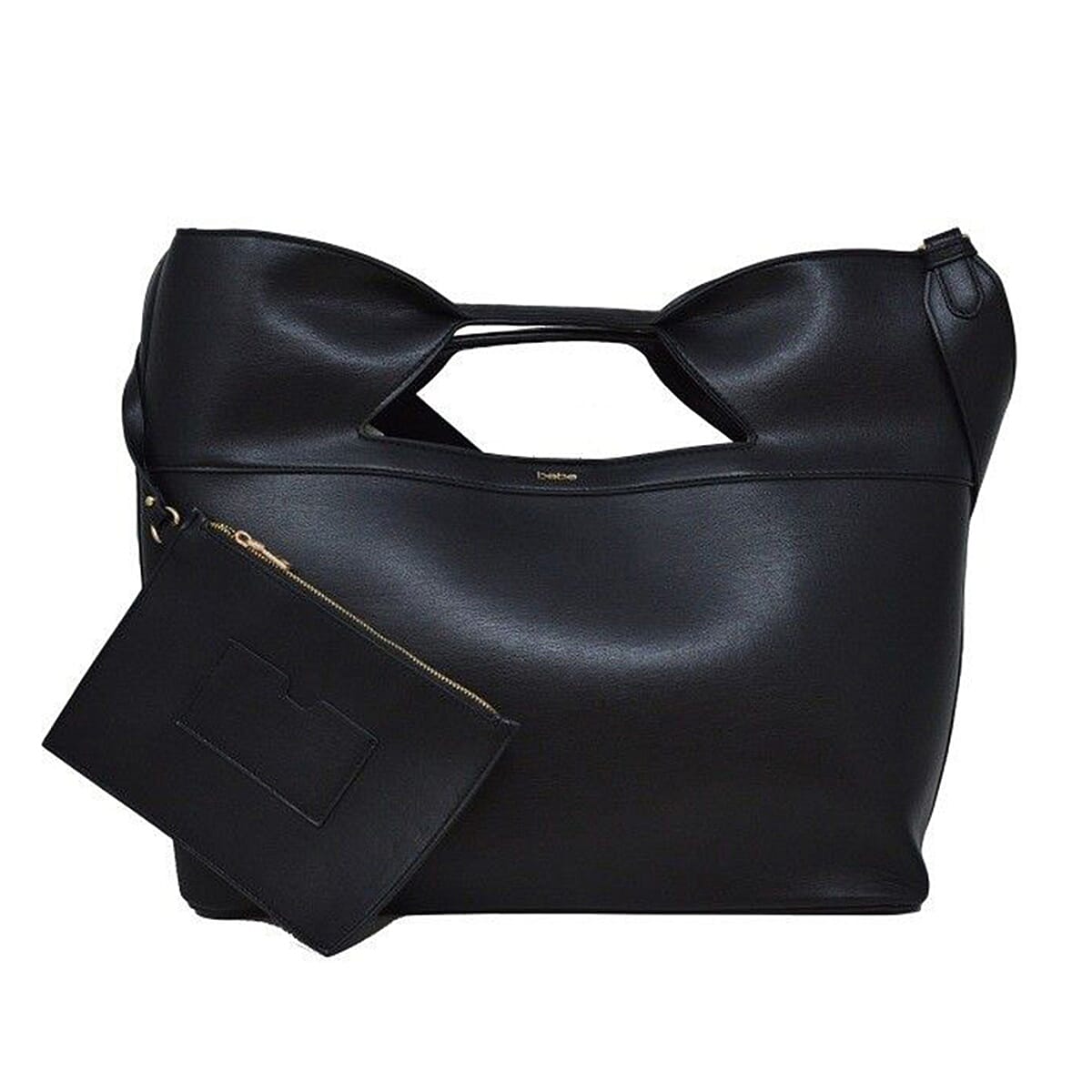 BEBE Ali Luxe Vegan Leather Tote with Coin Purse - Black