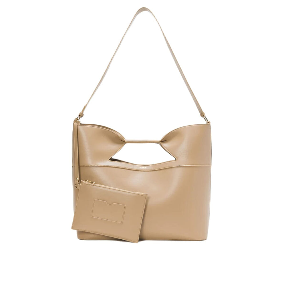 BEBE Ali Luxe Vegan Leather Tote with Coin Purse - Light Taupe