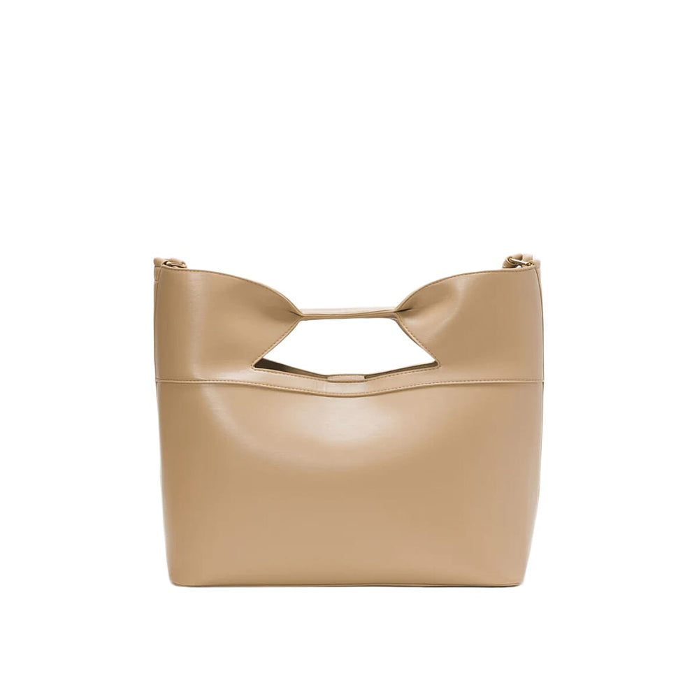 BEBE Ali Luxe Vegan Leather Tote with Coin Purse - Light Taupe