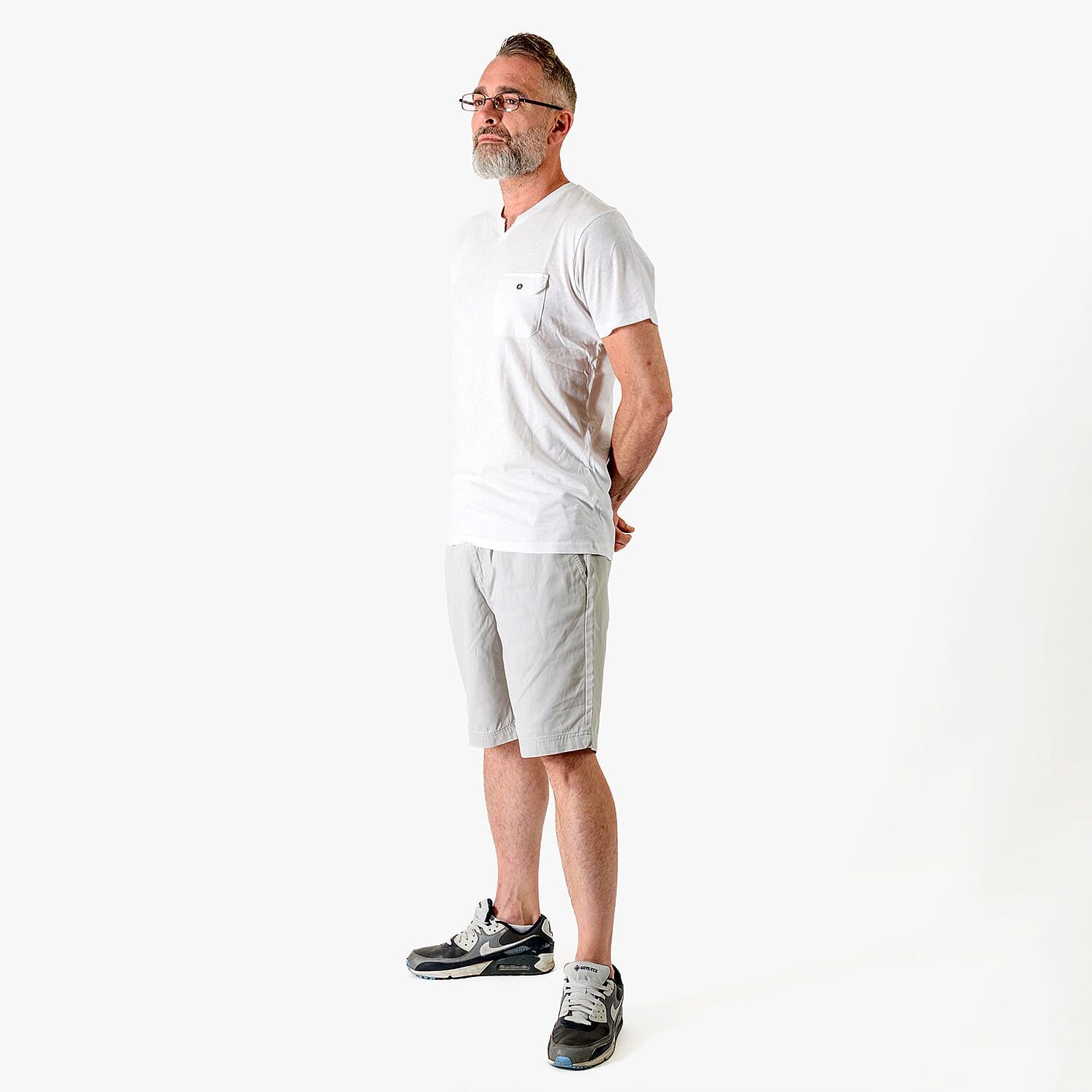 BENCH 100% Cotton Twill Chino Short (Size L) - Light Grey