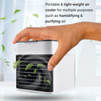 BESTSELLER- Mini Portable Air Cooler- Fan- Humidifier with 3 Speed Settings - White & Black