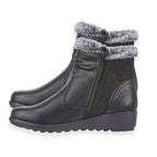 BLACK FRIDAY EXCLUSIVE - Jo - Joe ULTRA-SOFT Faux fur Basil Ankle Boots With Side Zip Closure (Size 4) - Black