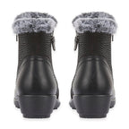 BLACK FRIDAY EXCLUSIVE - Jo - Joe ULTRA-SOFT Faux fur Basil Ankle Boots With Side Zip Closure (Size 4) - Black