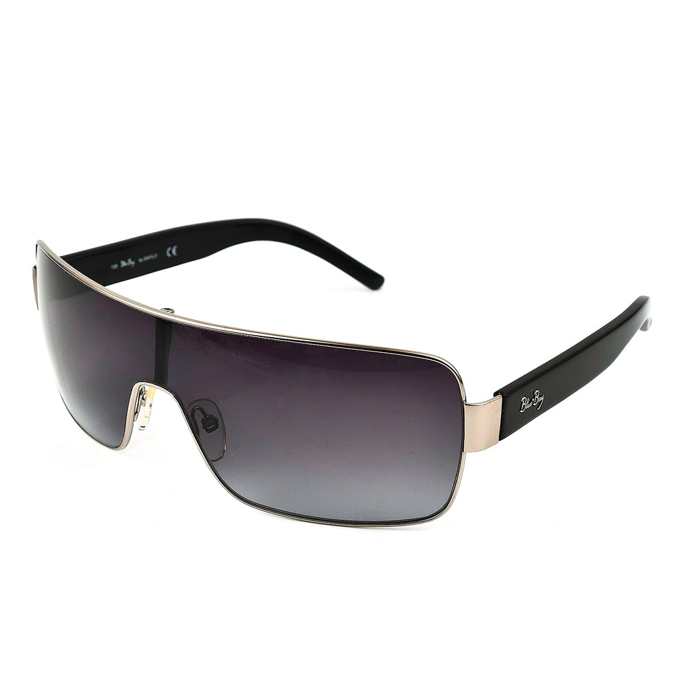 BLUEBAY Unisex Metal Sheild Sunglasses - Silver & Black