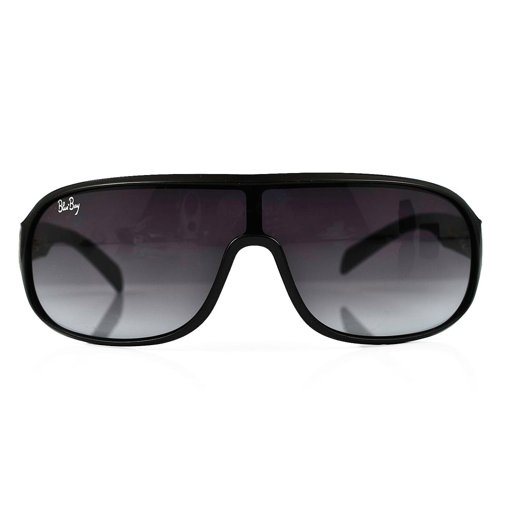 BLUEBAY Unisex Rectangular Sunglasses - Black and Silver