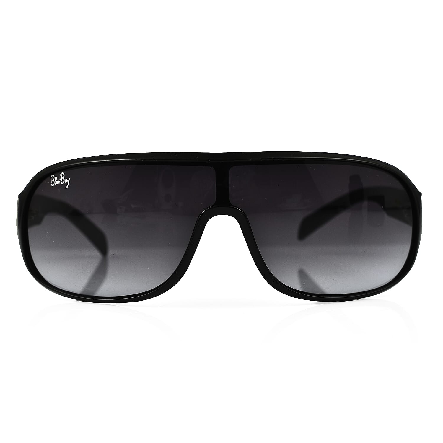 BLUEBAY Unisex Rectangular Sunglasses - Black and Silver