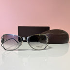 BOUCHERON PARIS Luxury Silver Square Sunglasses - Embellished Metal Frame