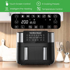 Dual Door Air Fryer - 6 Pre Sets - Sync Temp Baskets - 200c Temp - Easy Clean