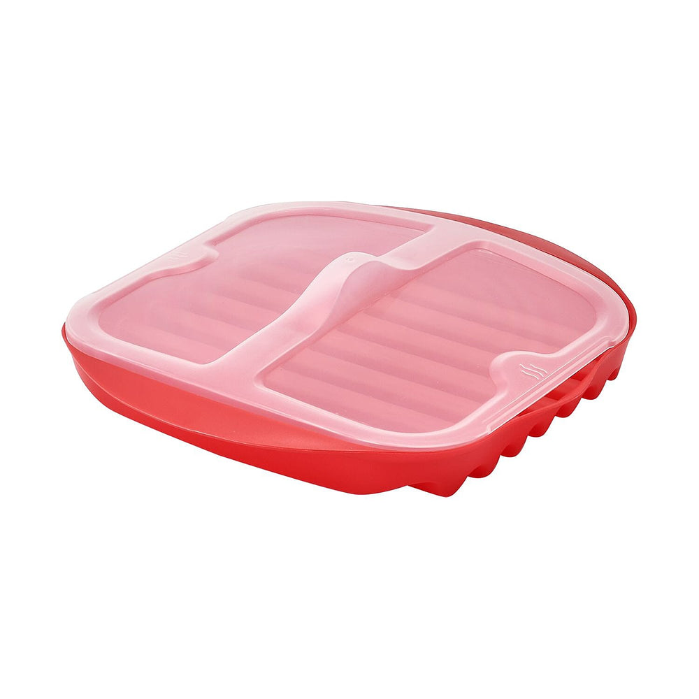 Grill Tray with Lid (Size 28x25x5 cm) for Bacon, Hash Brown, Fish, Sausages etc.