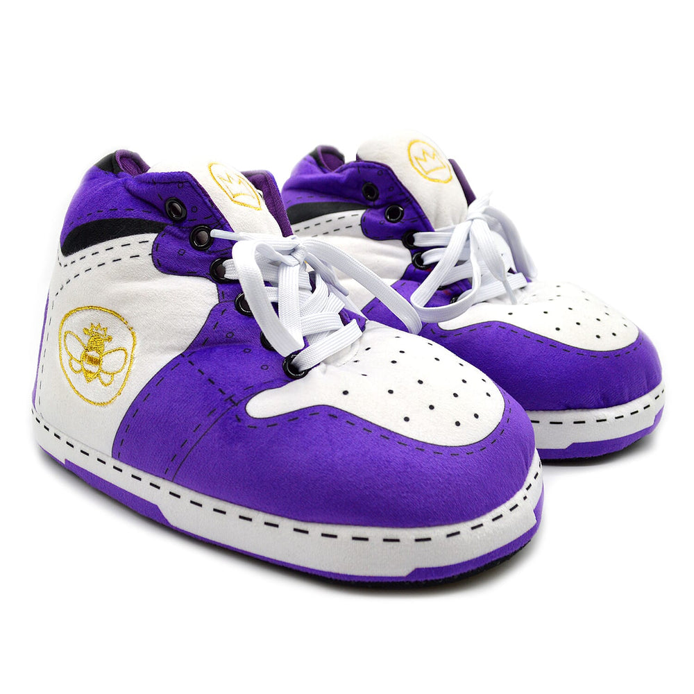 Mens Slipper (Size Medium) - Purple White