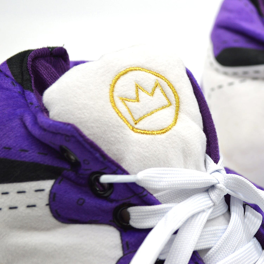 Mens Slipper (Size Medium) - Purple White